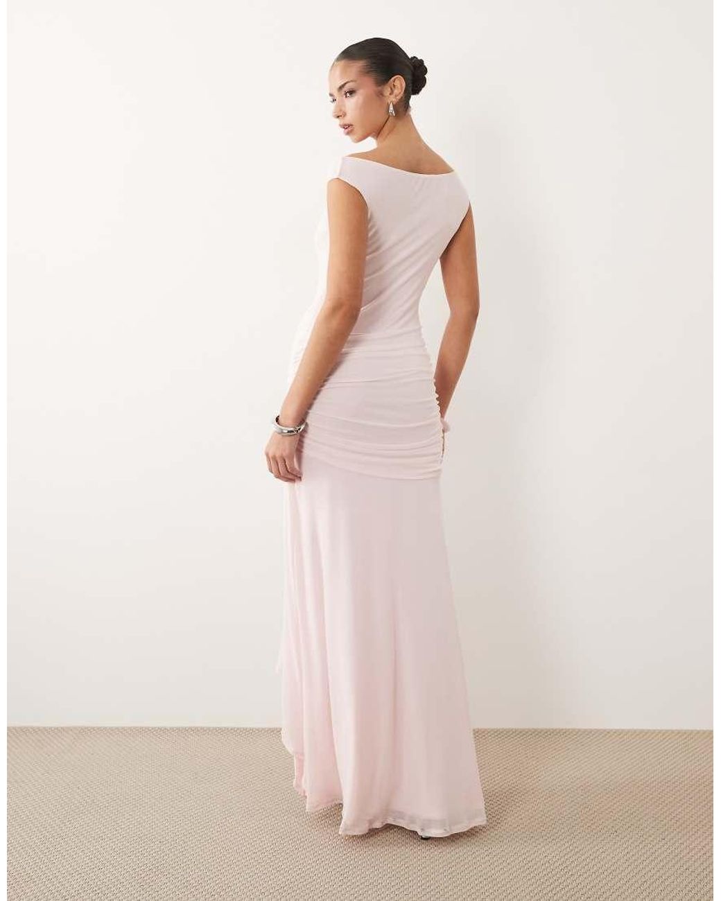 ASOS Pink Scoop Neck Asymetric Hem Maxi Dress