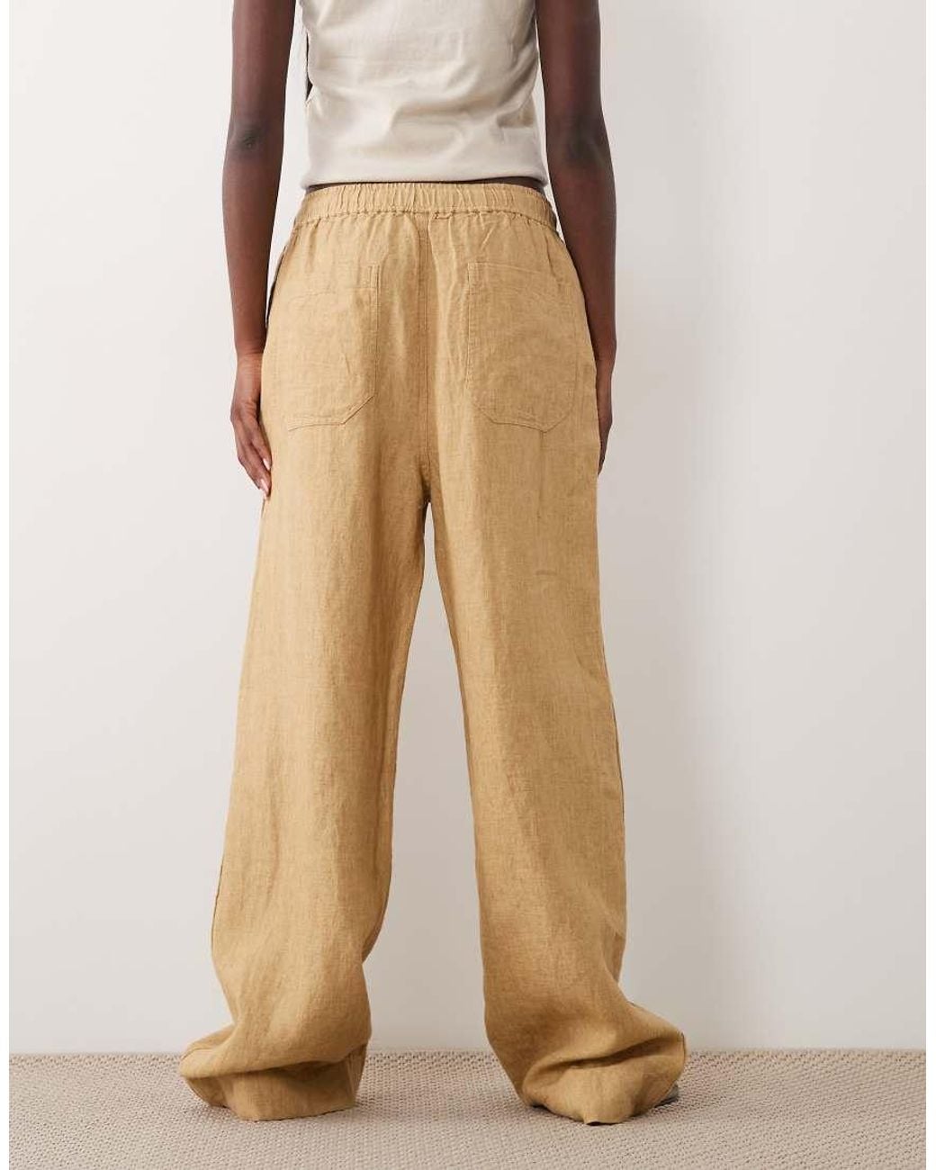 Polo Ralph Lauren Natural Linen Wide Leg Pants