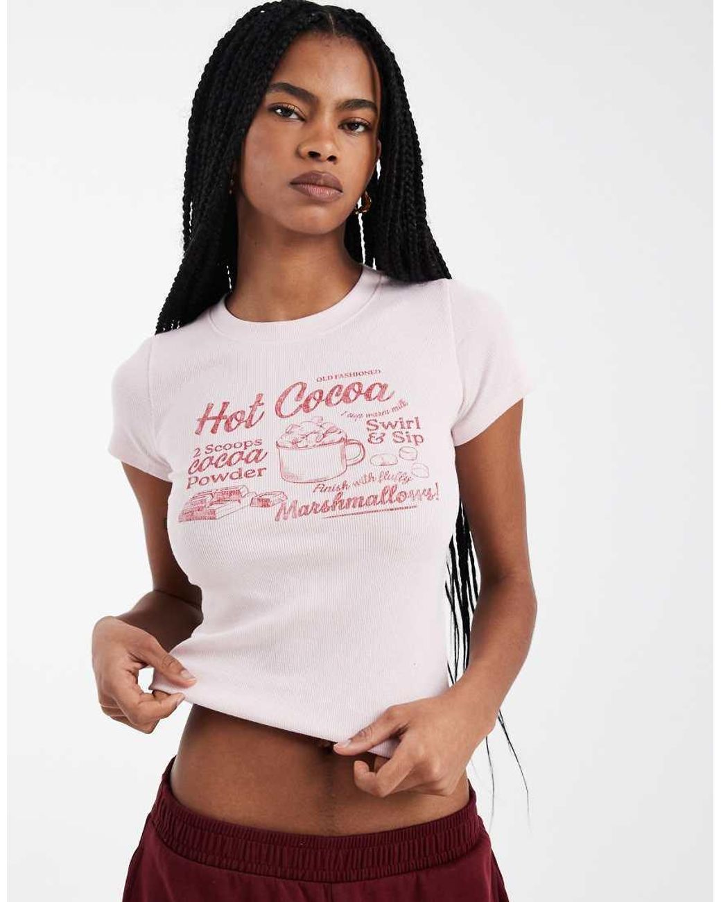 Hollister White Festive Graphic T-Shirt