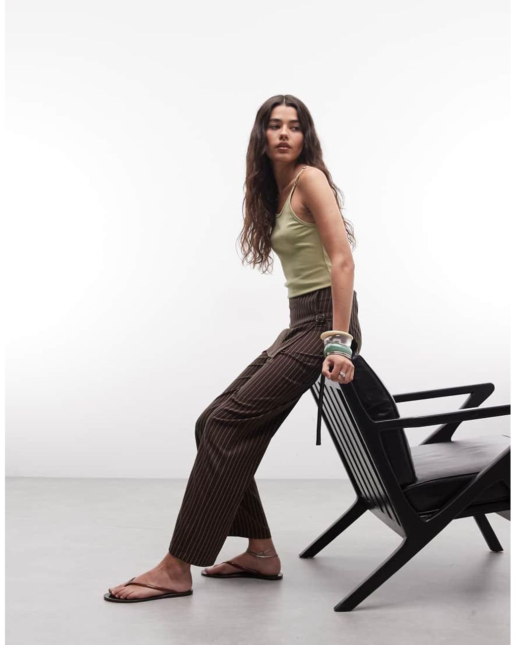 Collusion Brown Side Tie Skirt Trouser