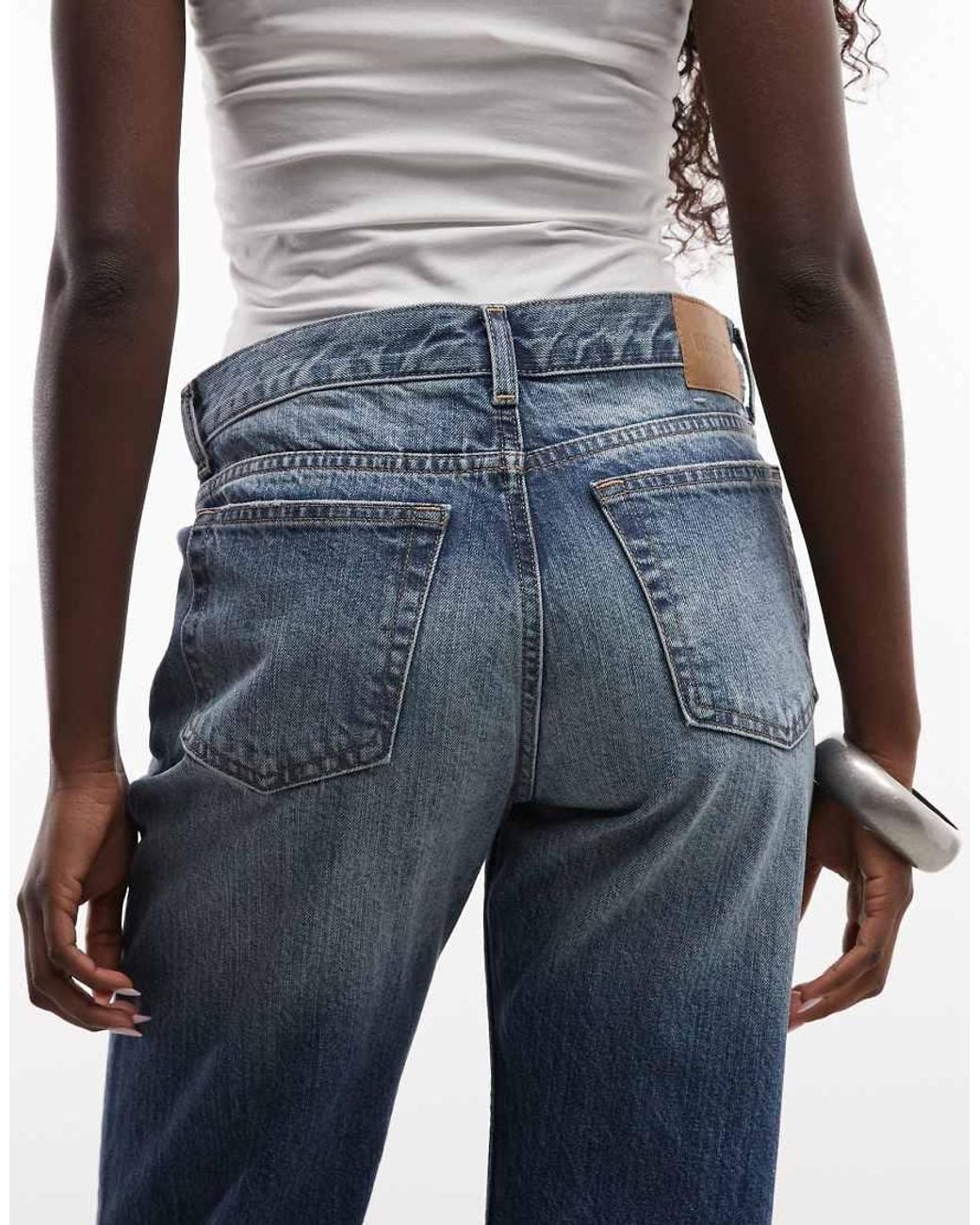 Weekday Blue Sonic Low Waist Straight Leg Jeans