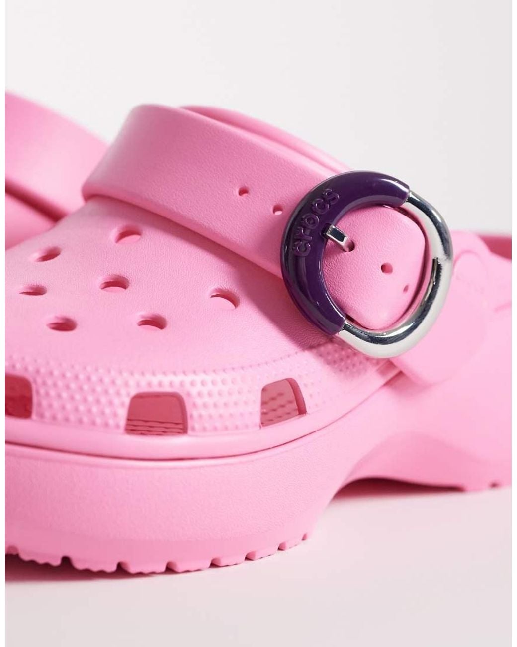 CROCSTM Pink Classic Platform Buckle Clog