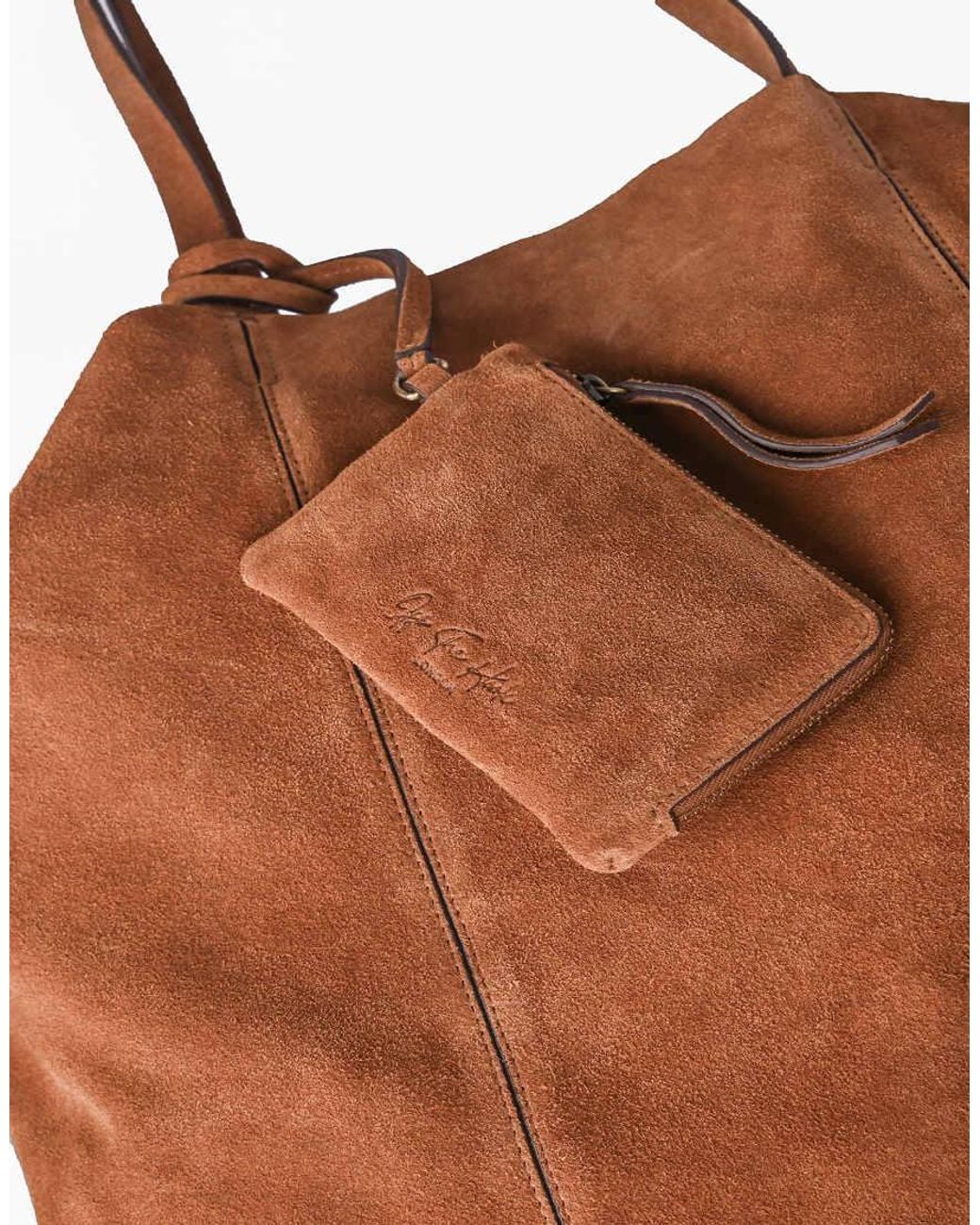 OFF THE HOOK Brown Lauryn Shopper Suede Tote Bag
