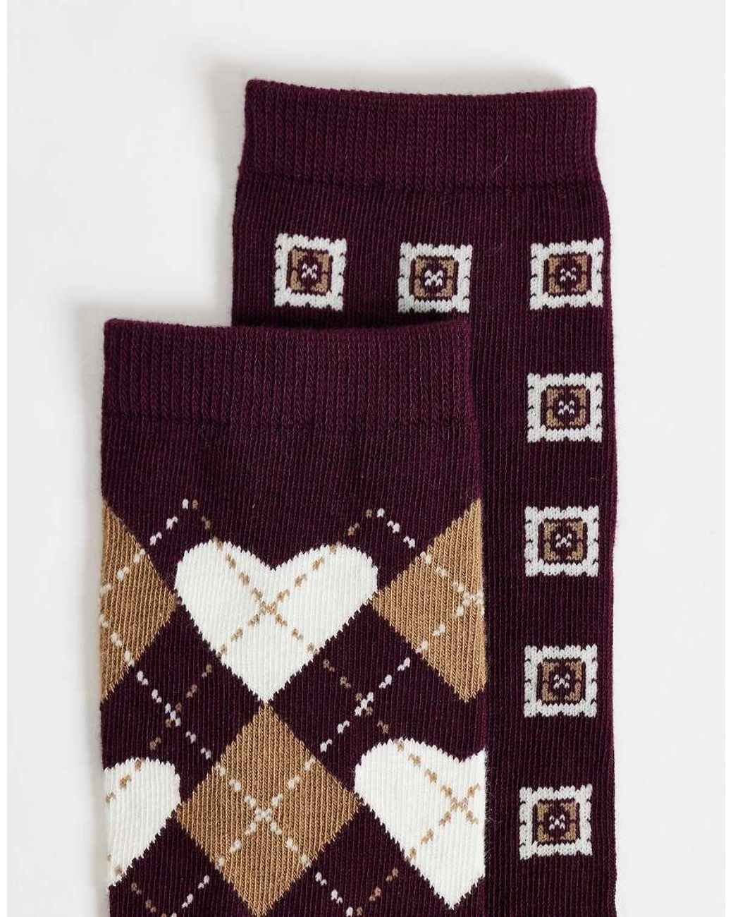 Gant Purple 2-pack Argyle Heart Socks