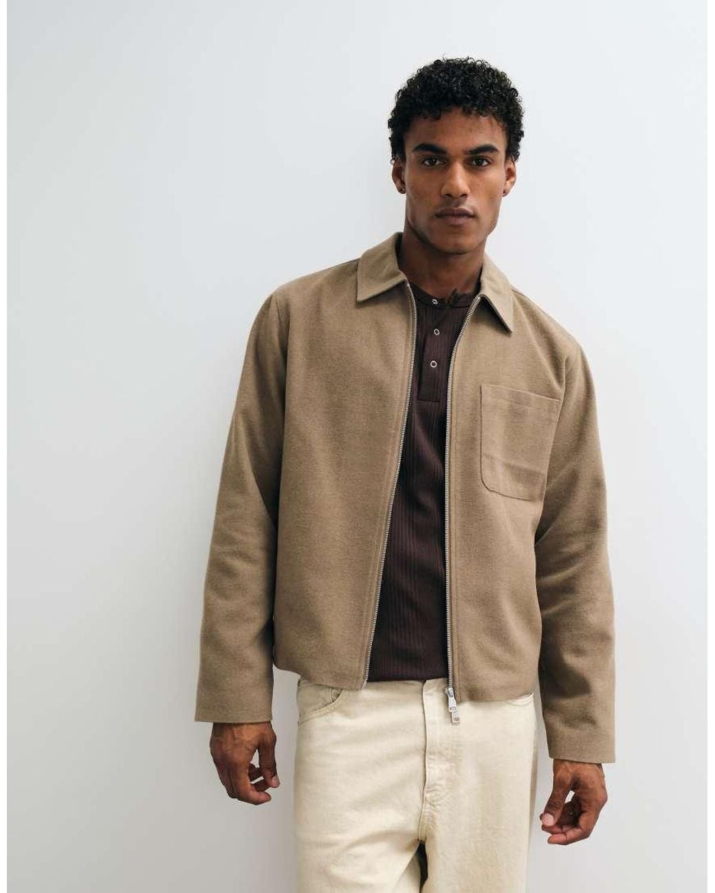 Jack & Jones Natural Double Zip Short Jacket for men
