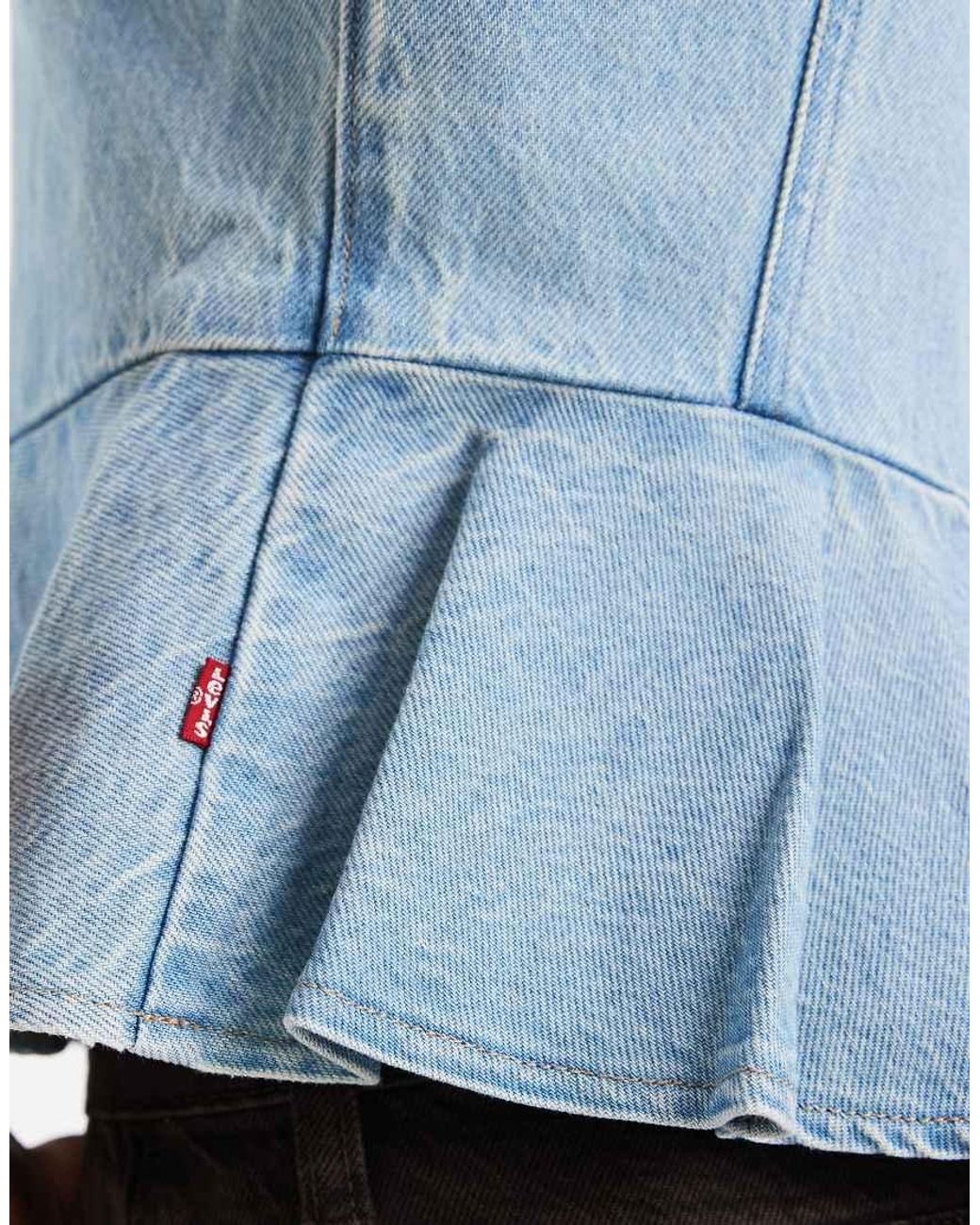Levi's Denim Cami Met Peplum in het Blue