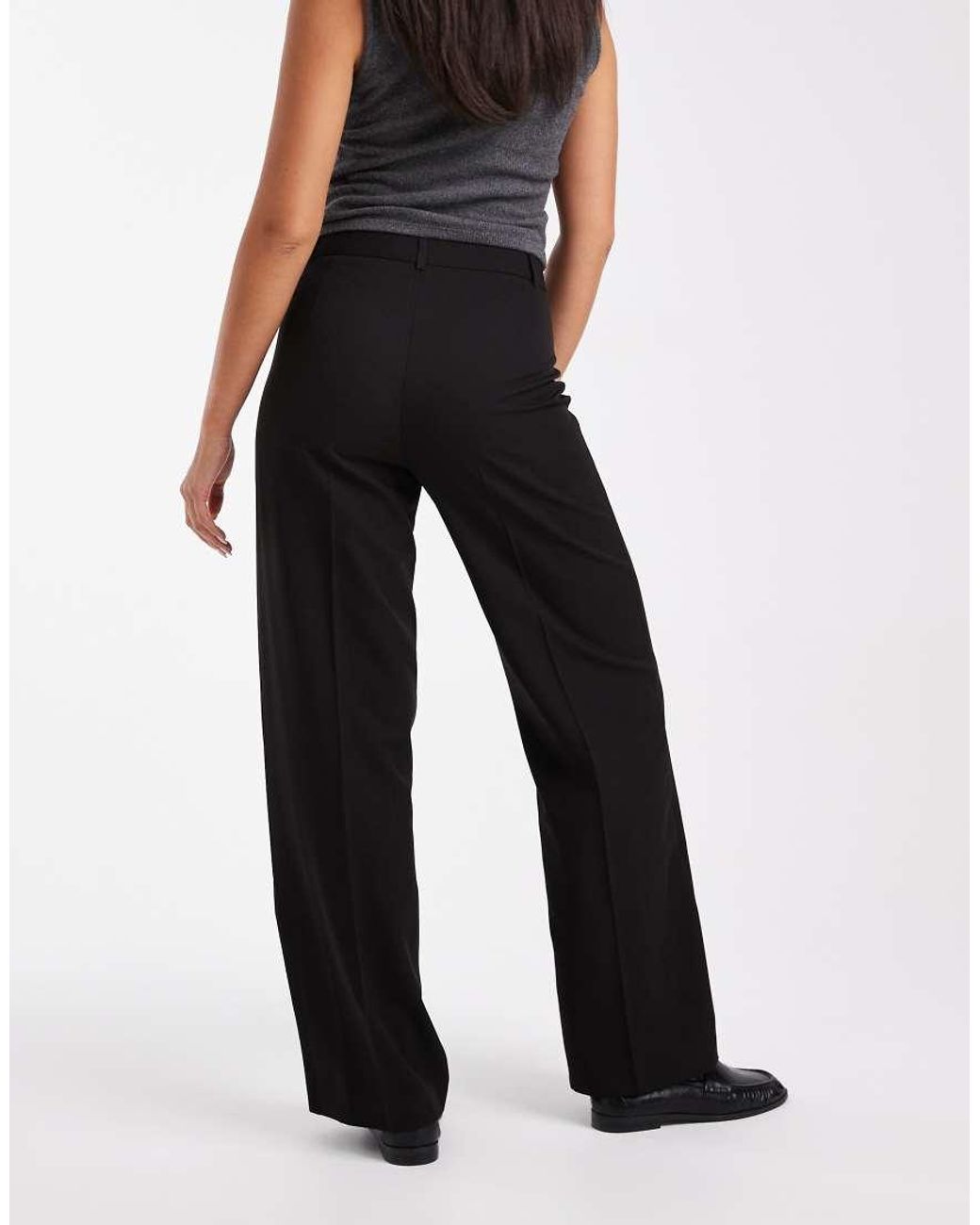Vero Moda Black Straight Smart Trouser With Crease Front