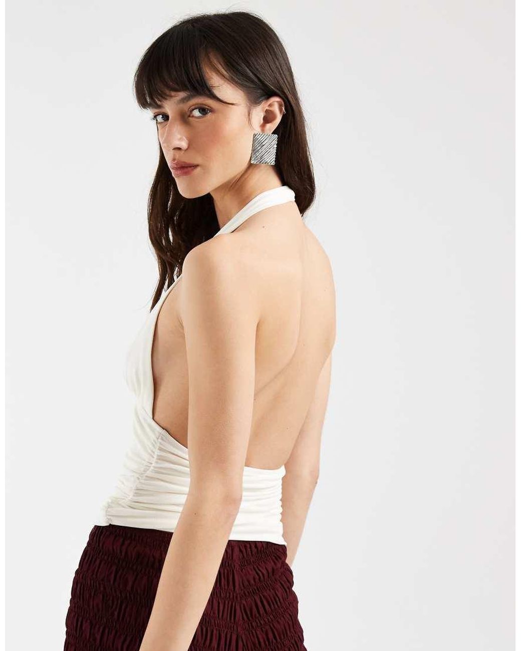 Motel White Cosimo Halter Top