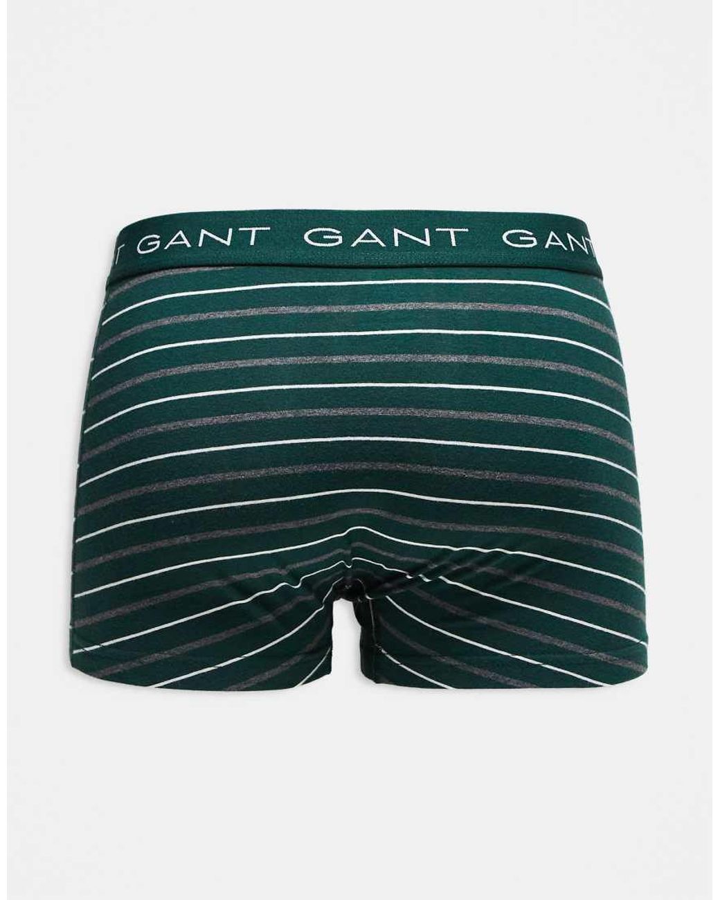 Gant Green 3-pack Stripe Trunks With Logo Waistband for men