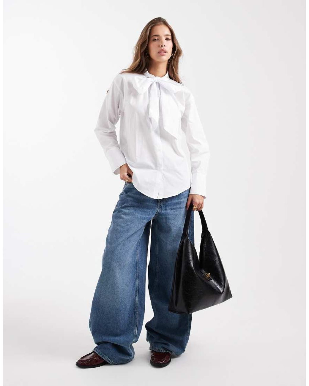 ASOS White Bow Front Blouse