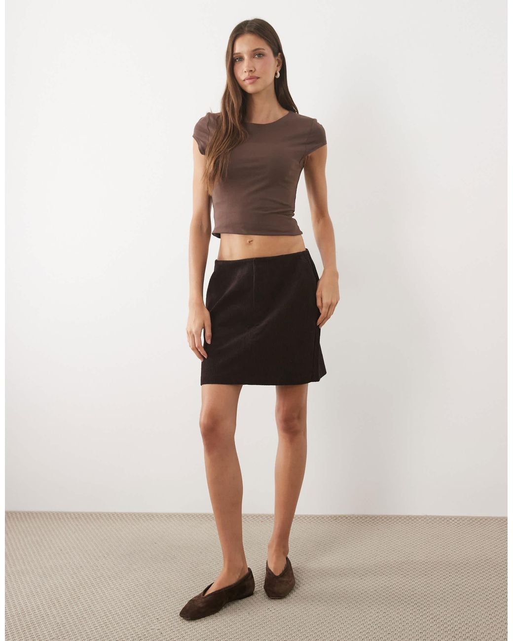 Threadbare Natural Cord Mini Skirt