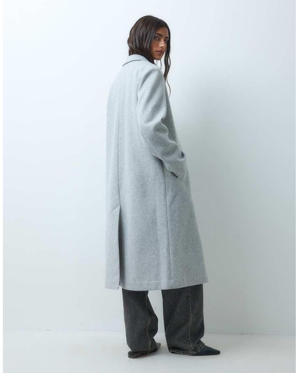 ASOS Gray Single Breasted Chuck On Overcoat Light