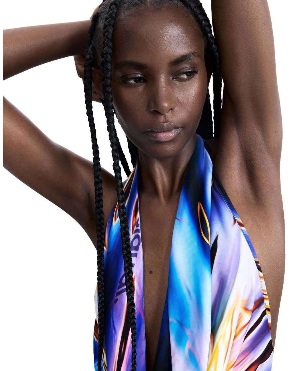 Desigual Blue Short Dress Flower
