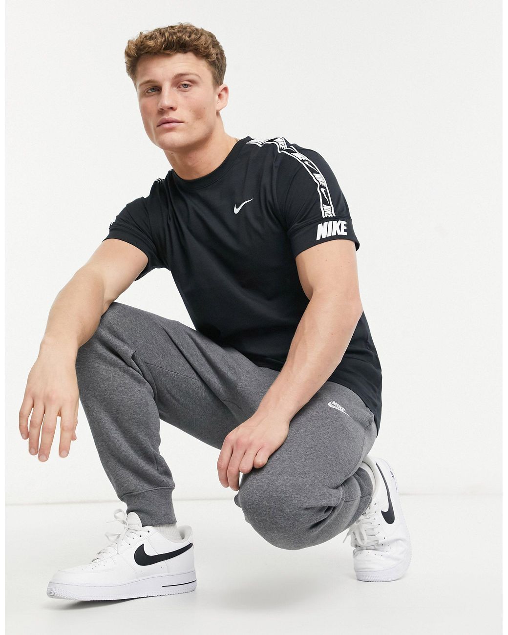 Nike Repeat Pack Taping T-shirt in Black for Men | Lyst Australia