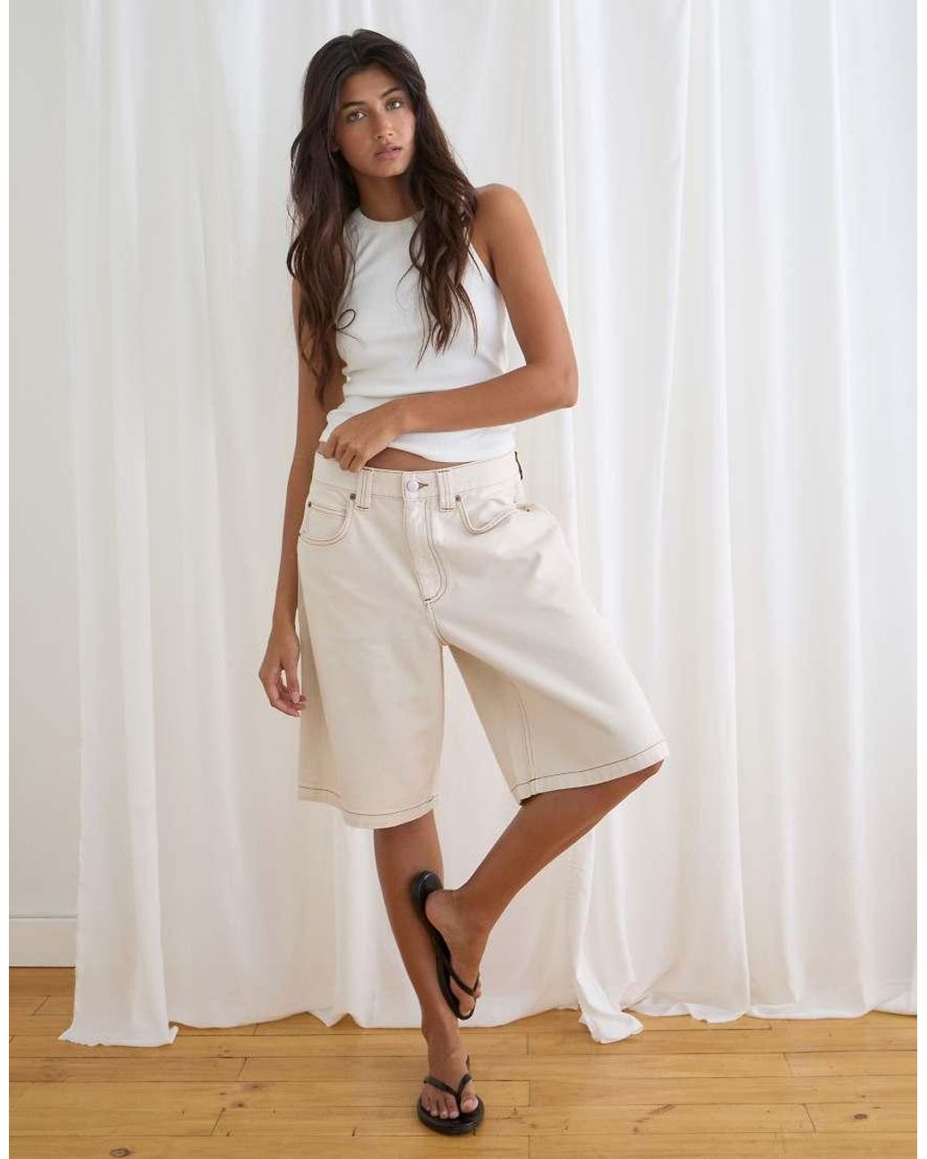 Motel Natural Low Rise Denim Jorts