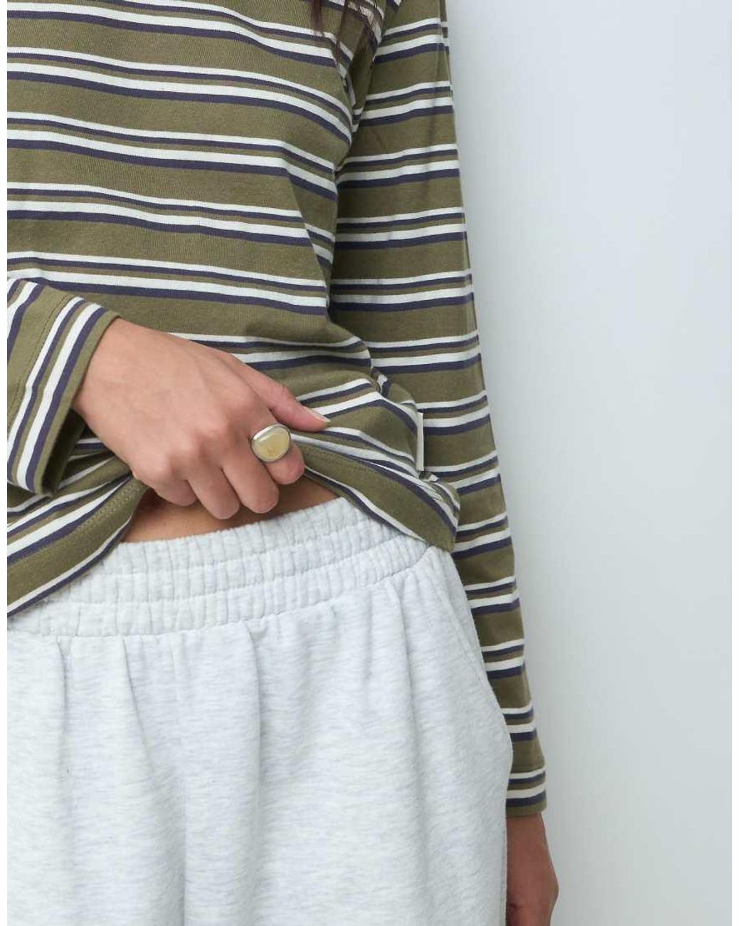 JJXX Gray Boxy Long Sleeve Tee