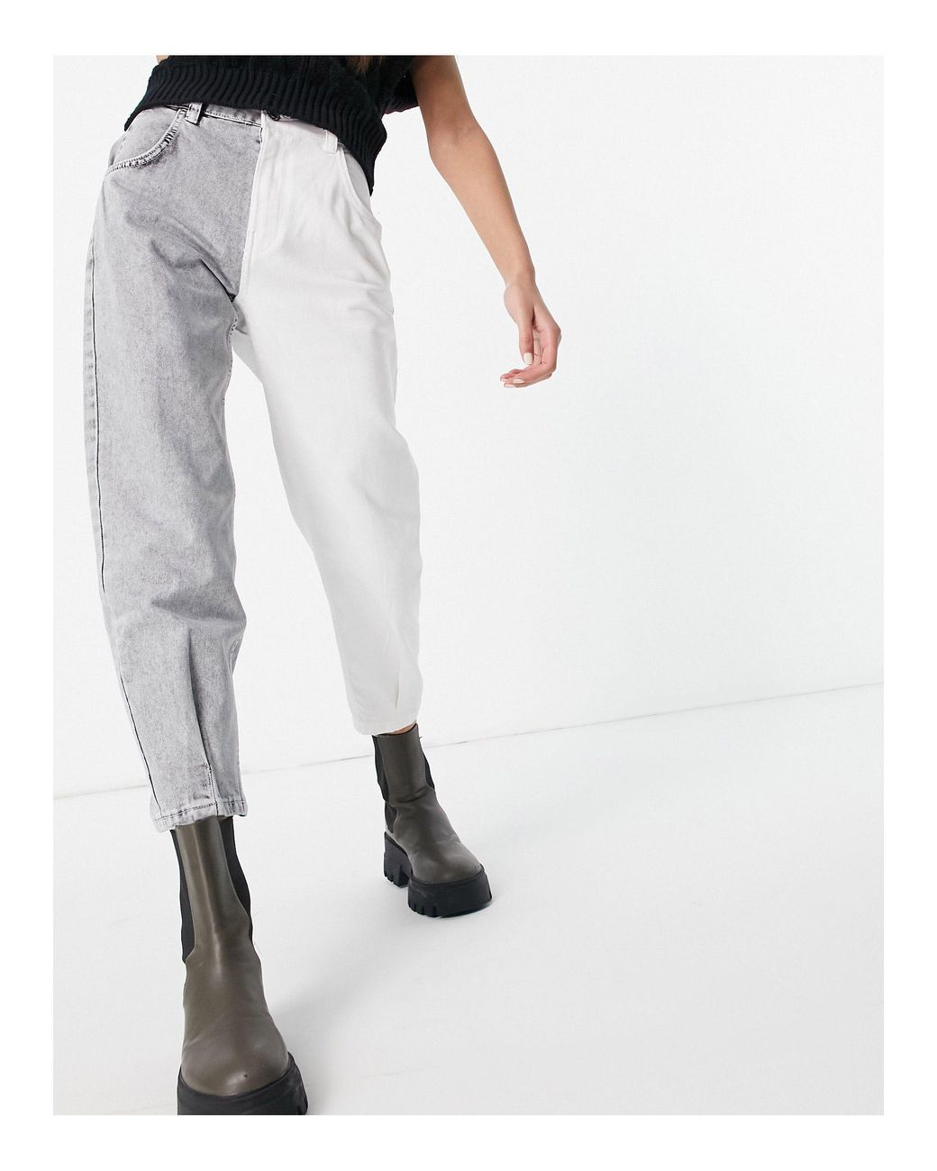 Bershka Denim – lässige, zweifarbige jeans im kontrastdesign - Sparen Sie  33% | Lyst AT