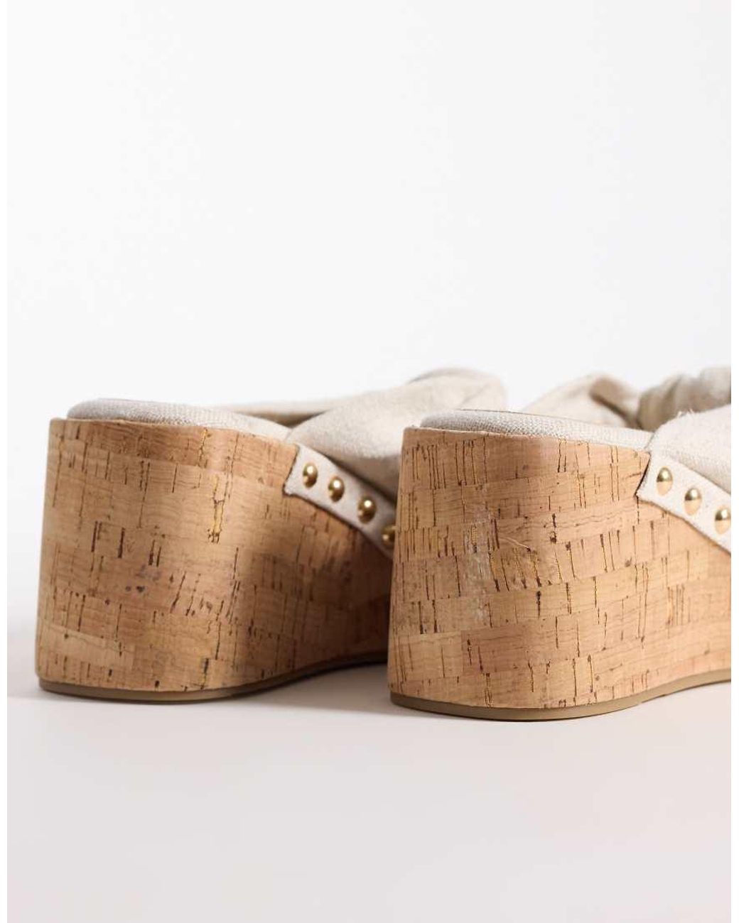 ASOS Natural Tulip Wedges With Twist Detail