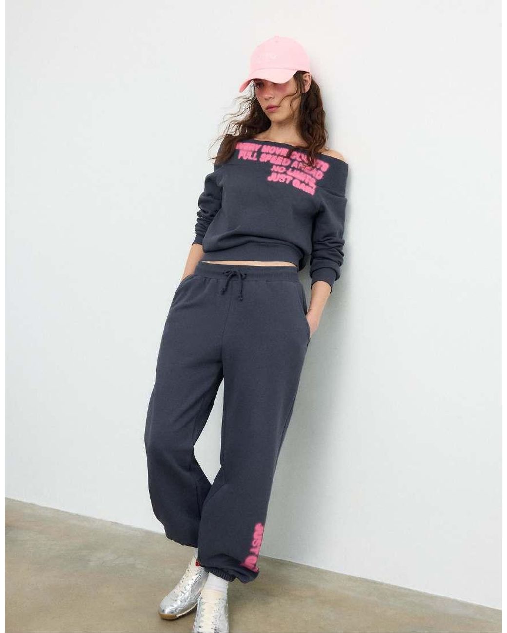Stradivarius Blue baggy Positional jogger Trousers