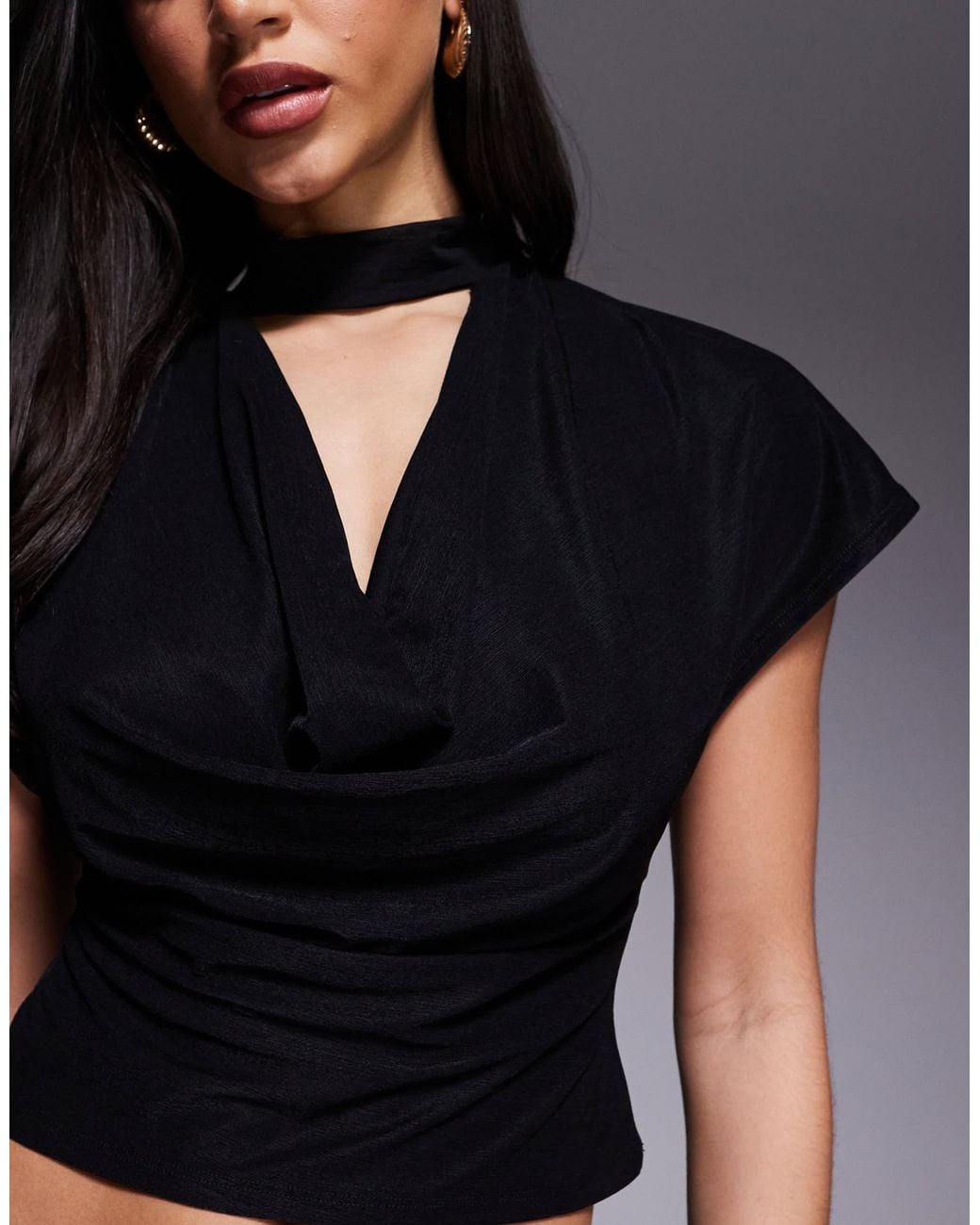 ASOS Blue Drape Cowl Top