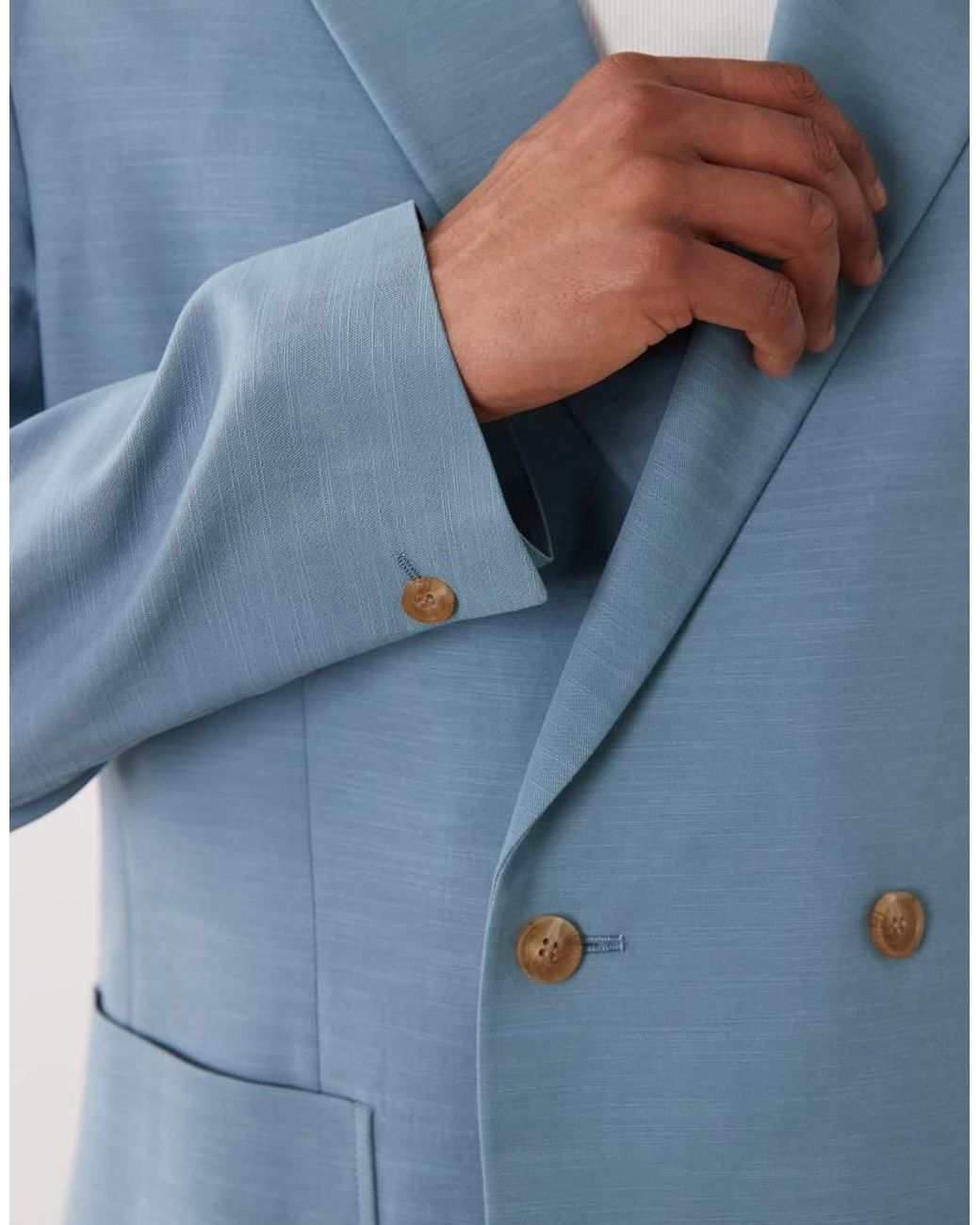 ASOS Blue Regular Double Breasted Suit Jacket for men