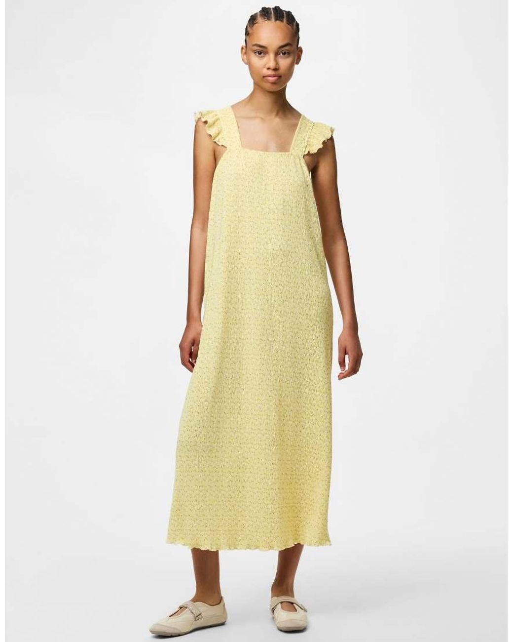 Pieces Yellow Midi Dress