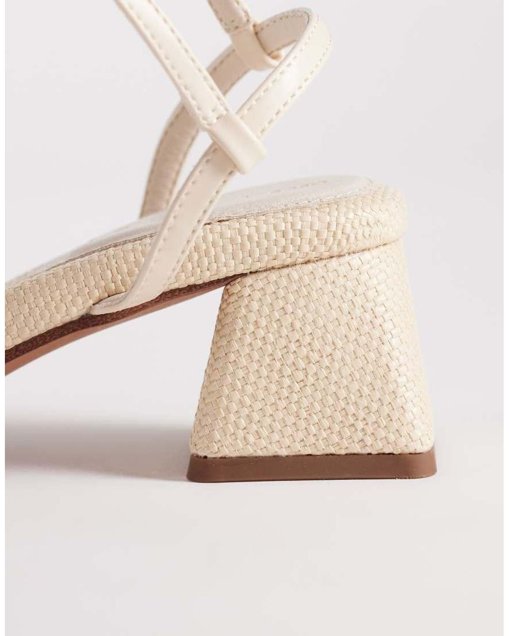 ASOS White Humble Braided Detail Mid Block Heel Sandals