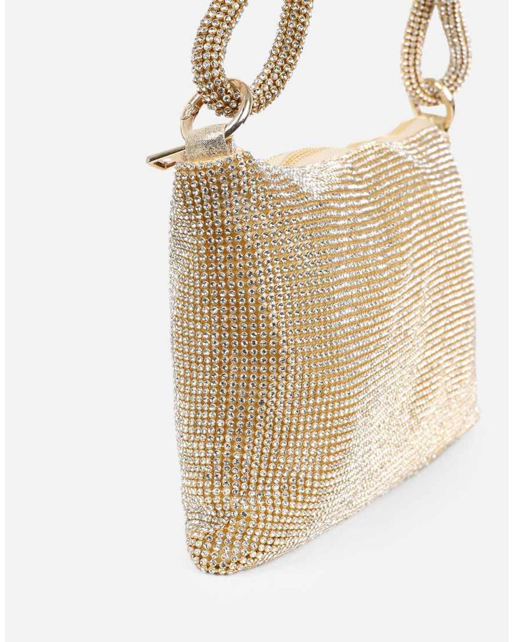 SIMMI Natural Talia Diamante Shoulder Bag