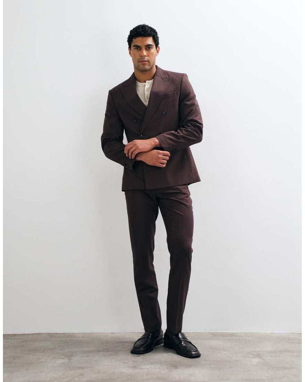 ASOS Black Slim Double Breasted Suit Jacket for men