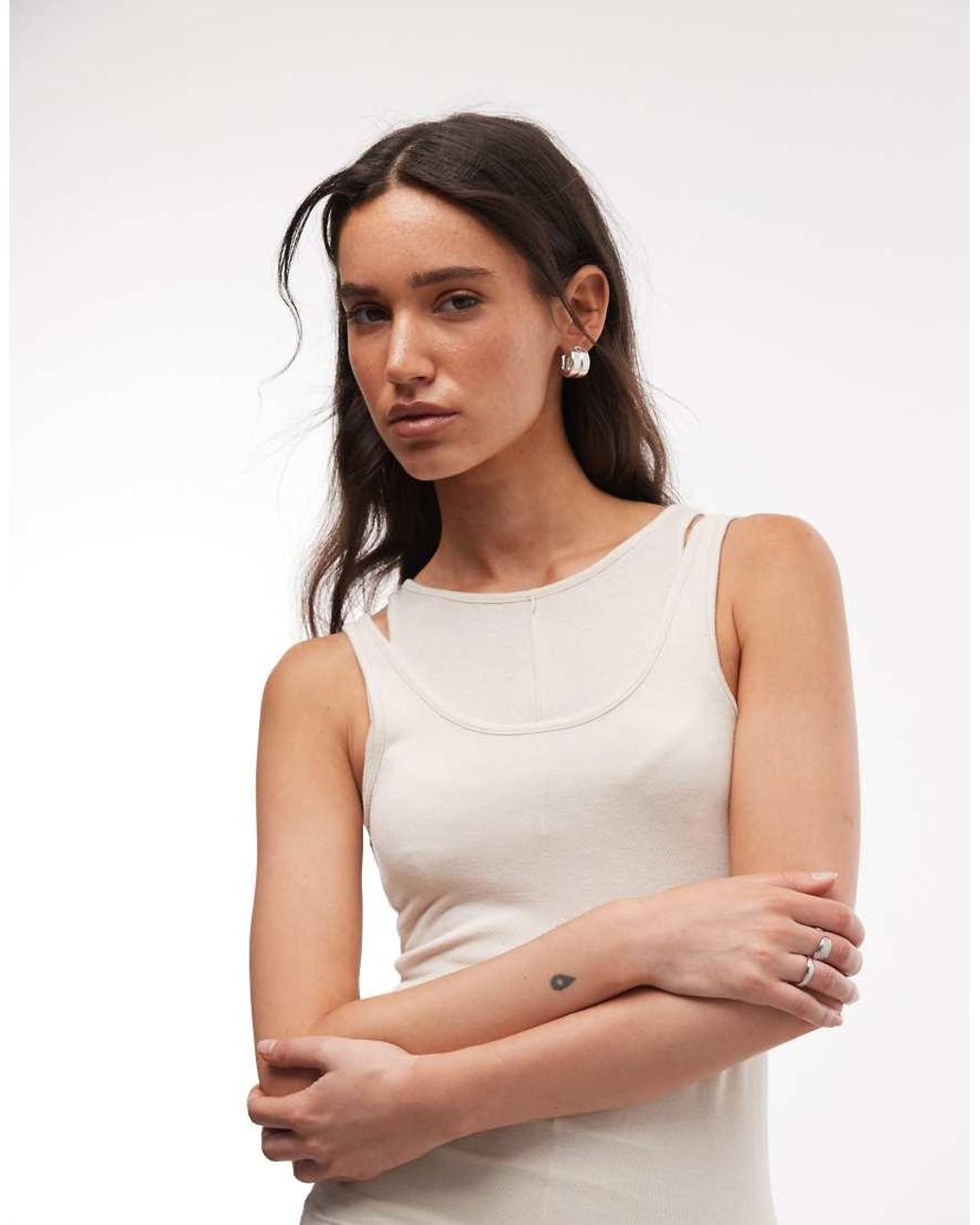 Weekday White Layered Effect Tank Top