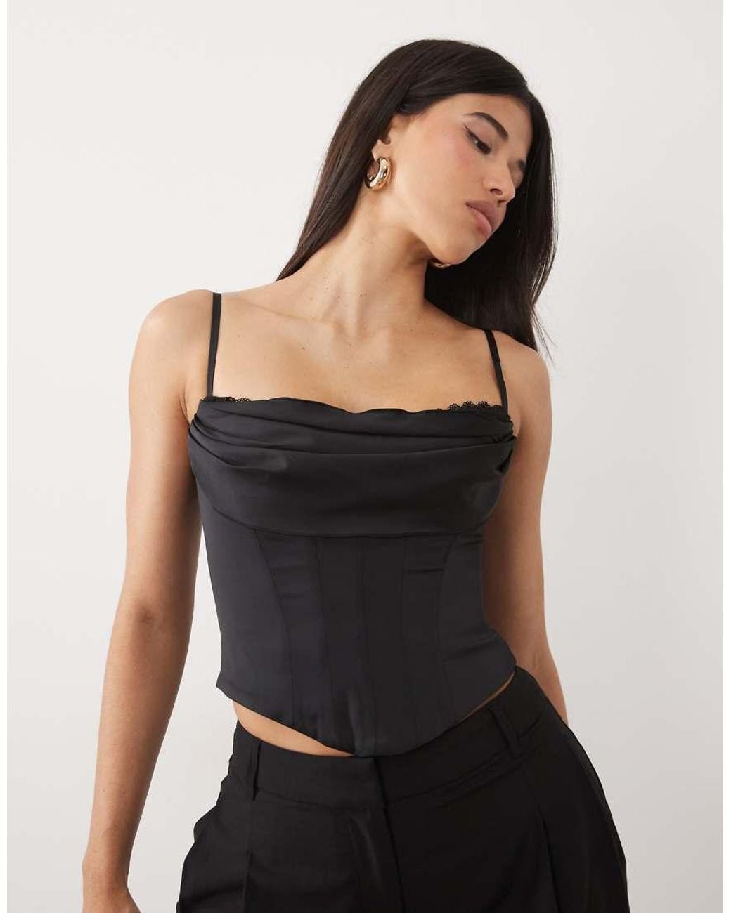 Oh Polly Natural Satin Corset Top