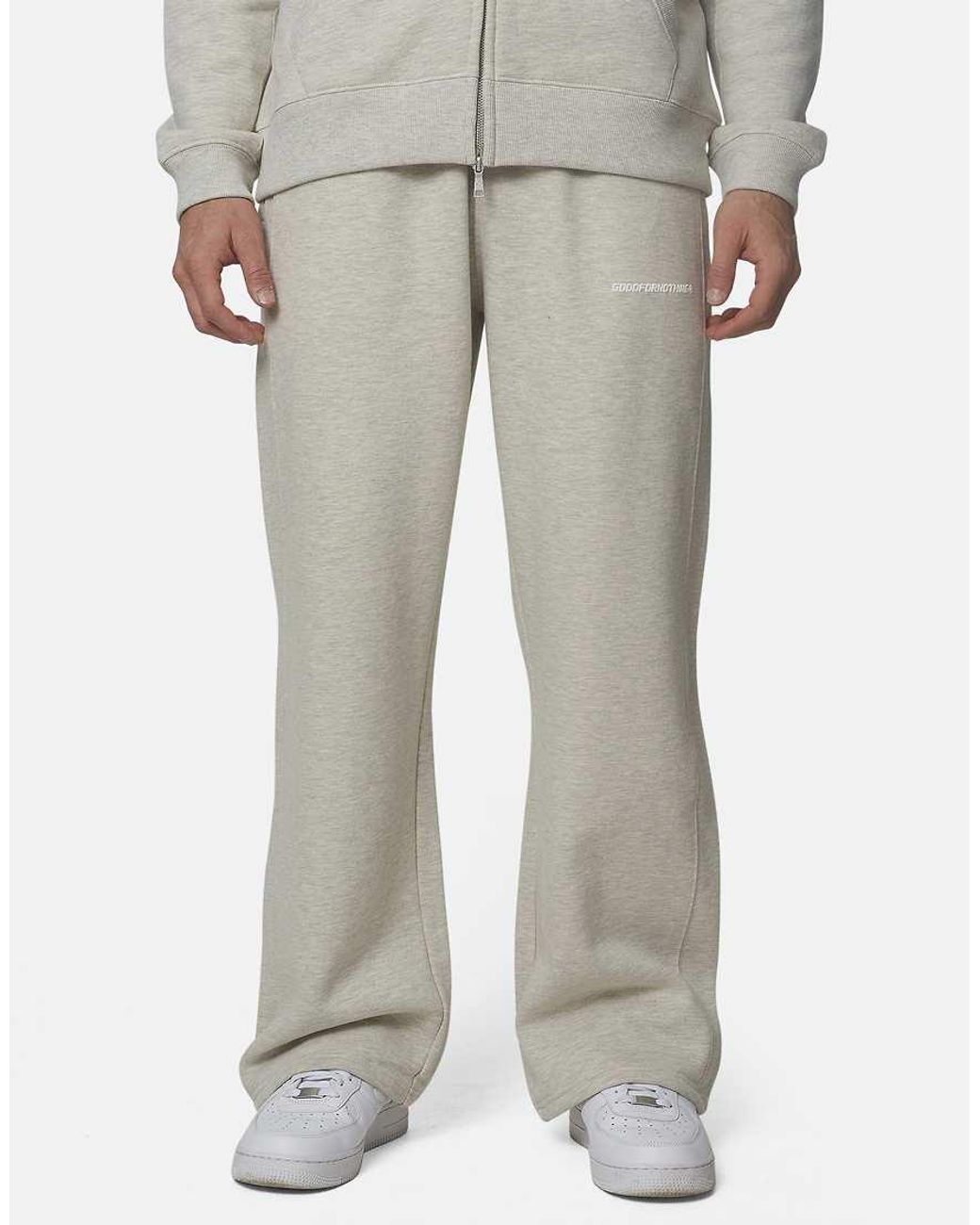 Good For Nothing Gray Oversized Cotton Rich Fleece Joggers for men
