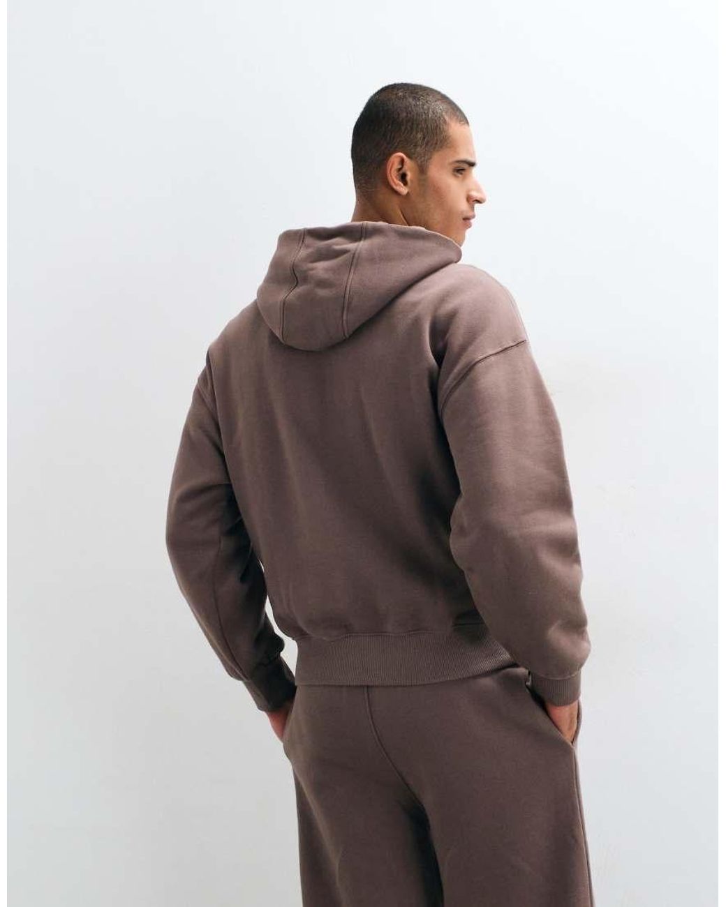 4505 Brown Rest Day 400gsm Heavyweight Cotton Boxy Overhead Hoodie for men
