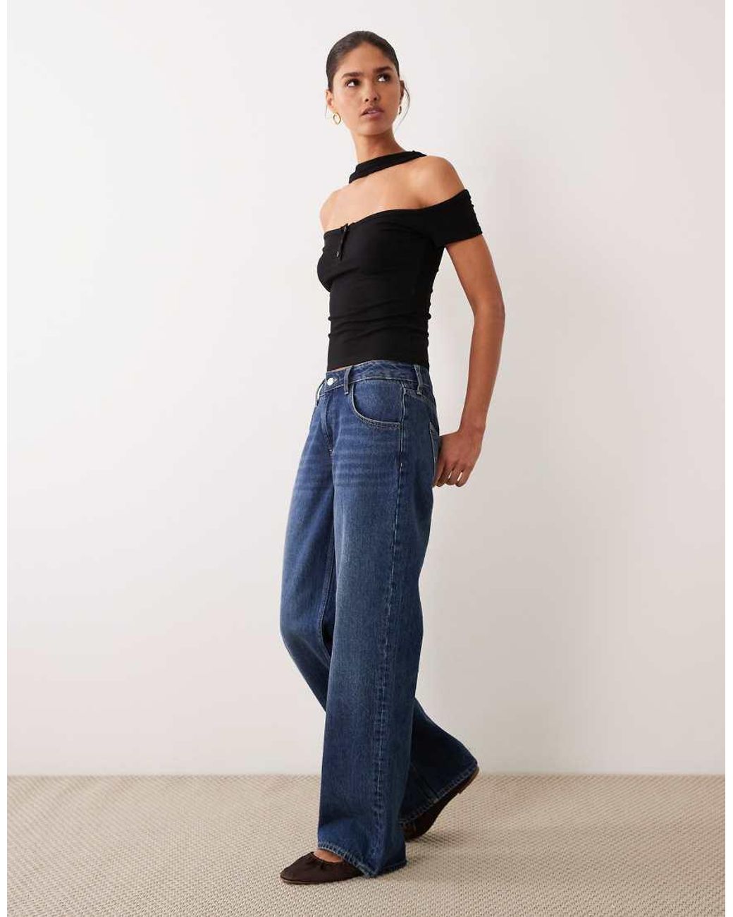 ASOS Blue Bandeau Top With Scarf Detail Top
