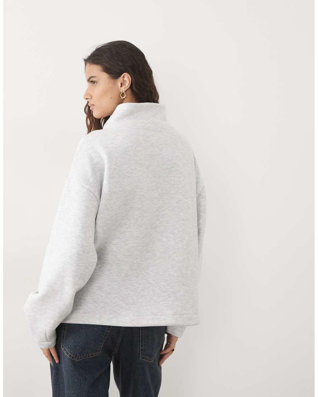 ASOS Black Asymmetric Zip Neck Sweatshirt