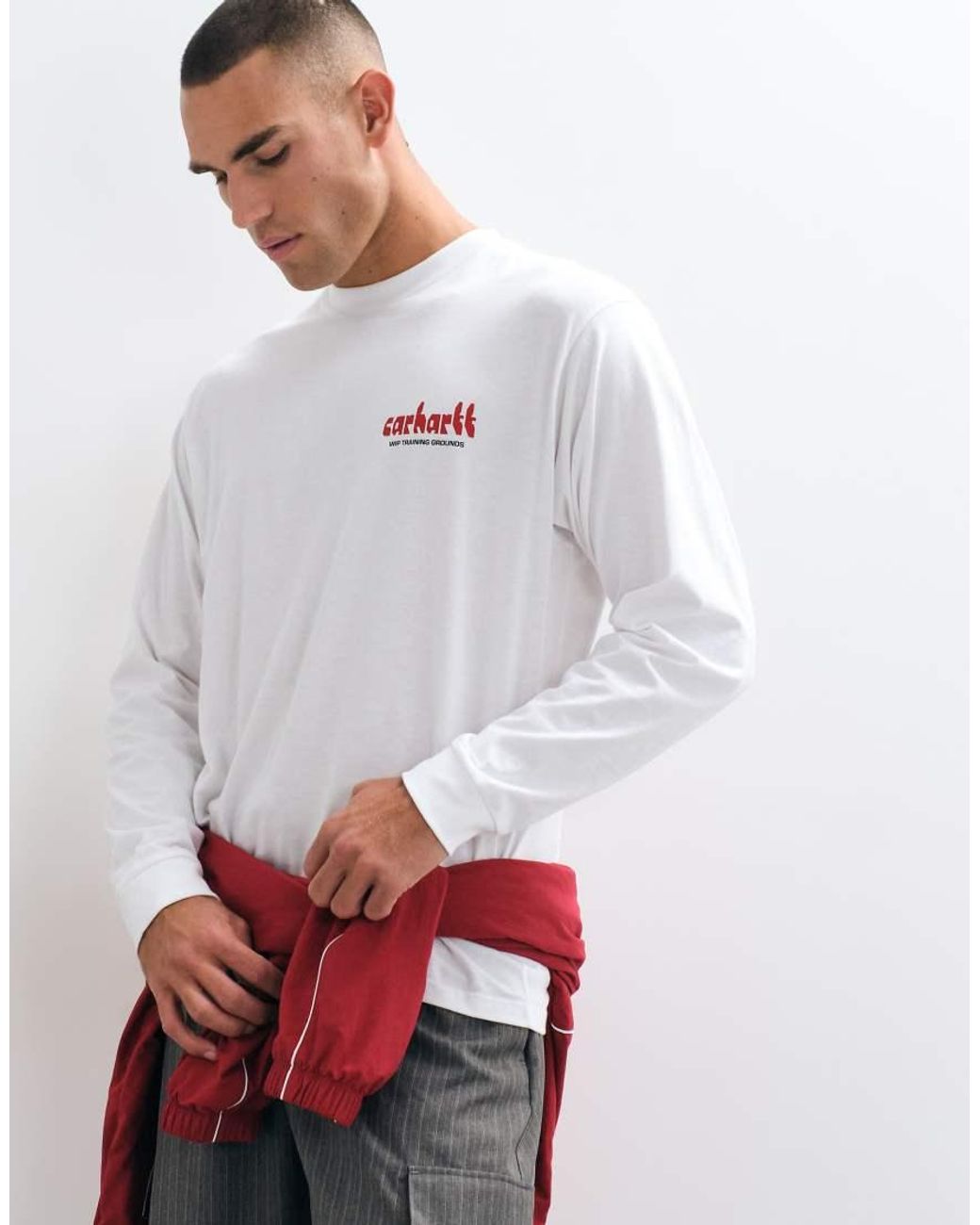 Carhartt White Framework Long Sleeve T-shirt for men