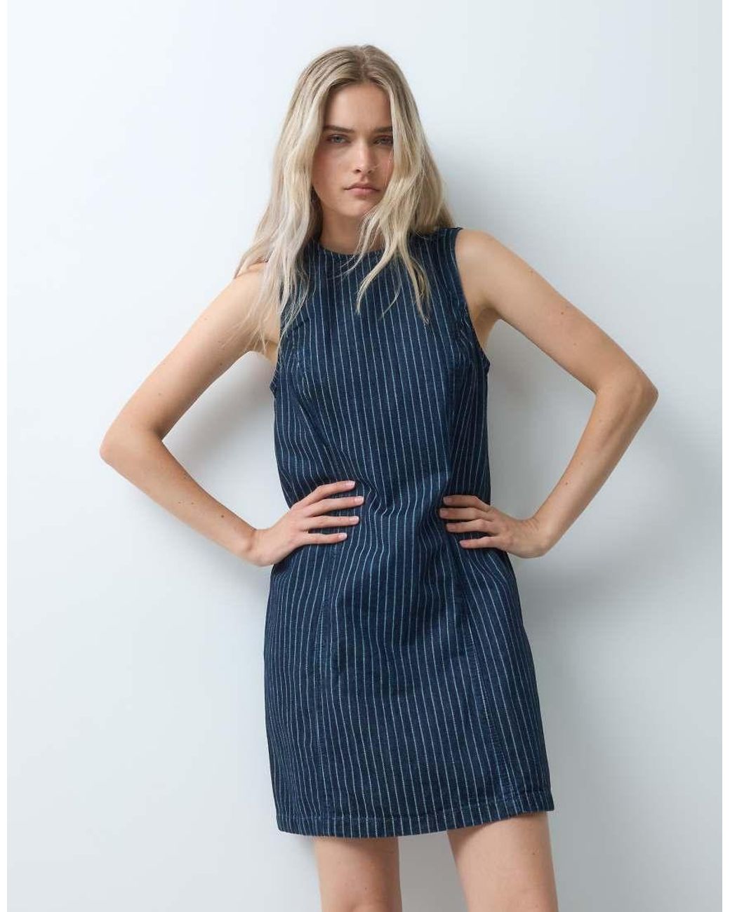 Gap Blue Sleeveless Suede Mini Dress