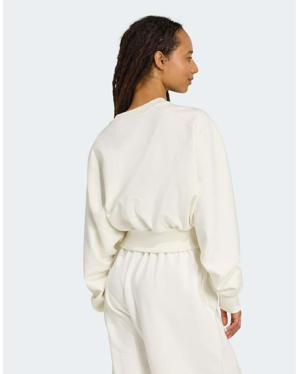 Adidas Originals White Soft Lux Loose Sweatshirt