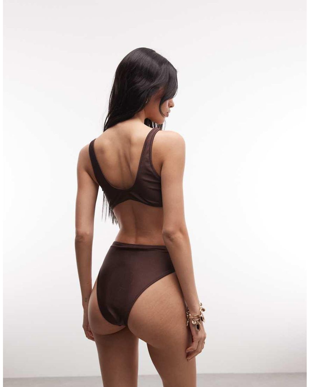 Collusion Brown Crop Bikini Top