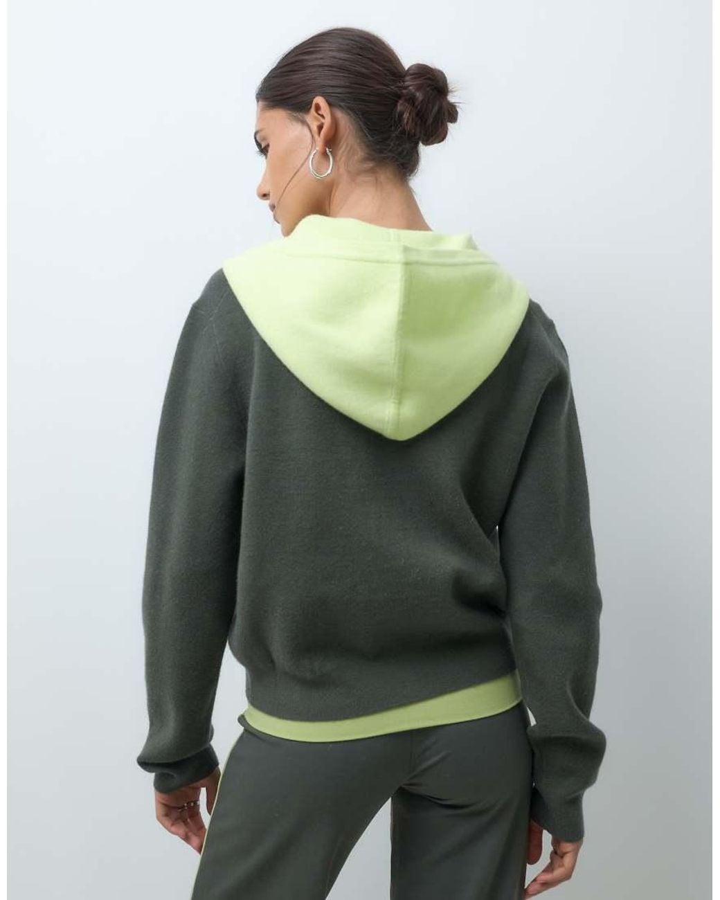 Champion Green Future Memories Full Zip Cropped Hooded Knit