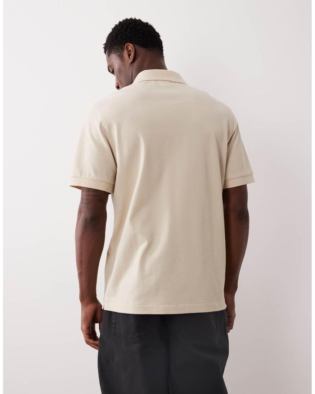 Mango Natural 100% Cotton Short Sleeve Polo Top for men