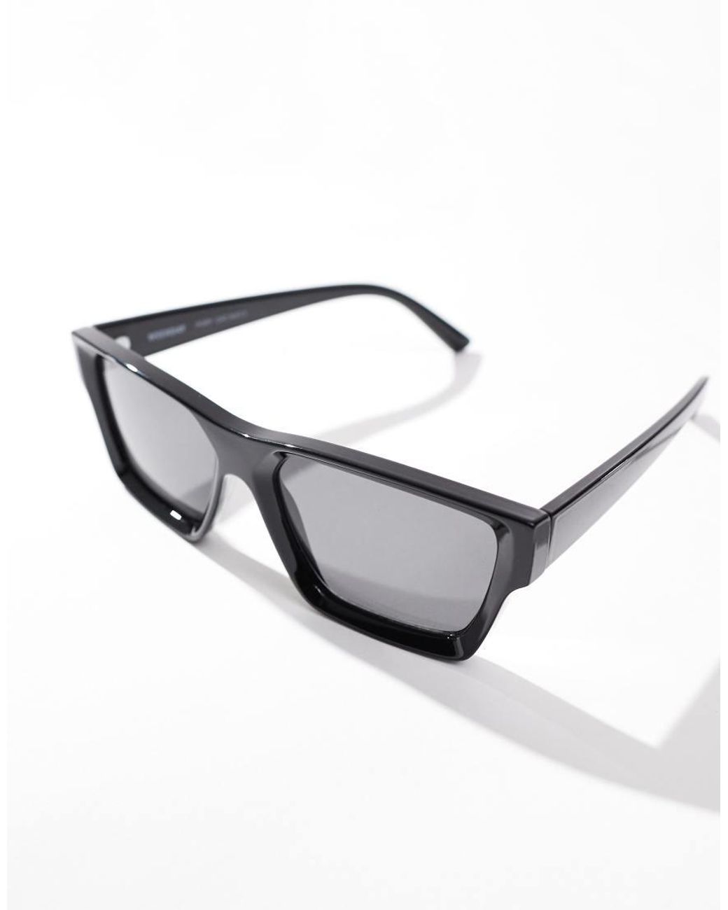 Weekday Black Port Chunky Square Sunglasses