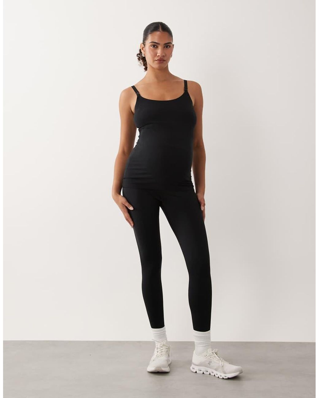 Mama.licious Black Mamalicious Maternity 2 Pack Seamless Cami Top