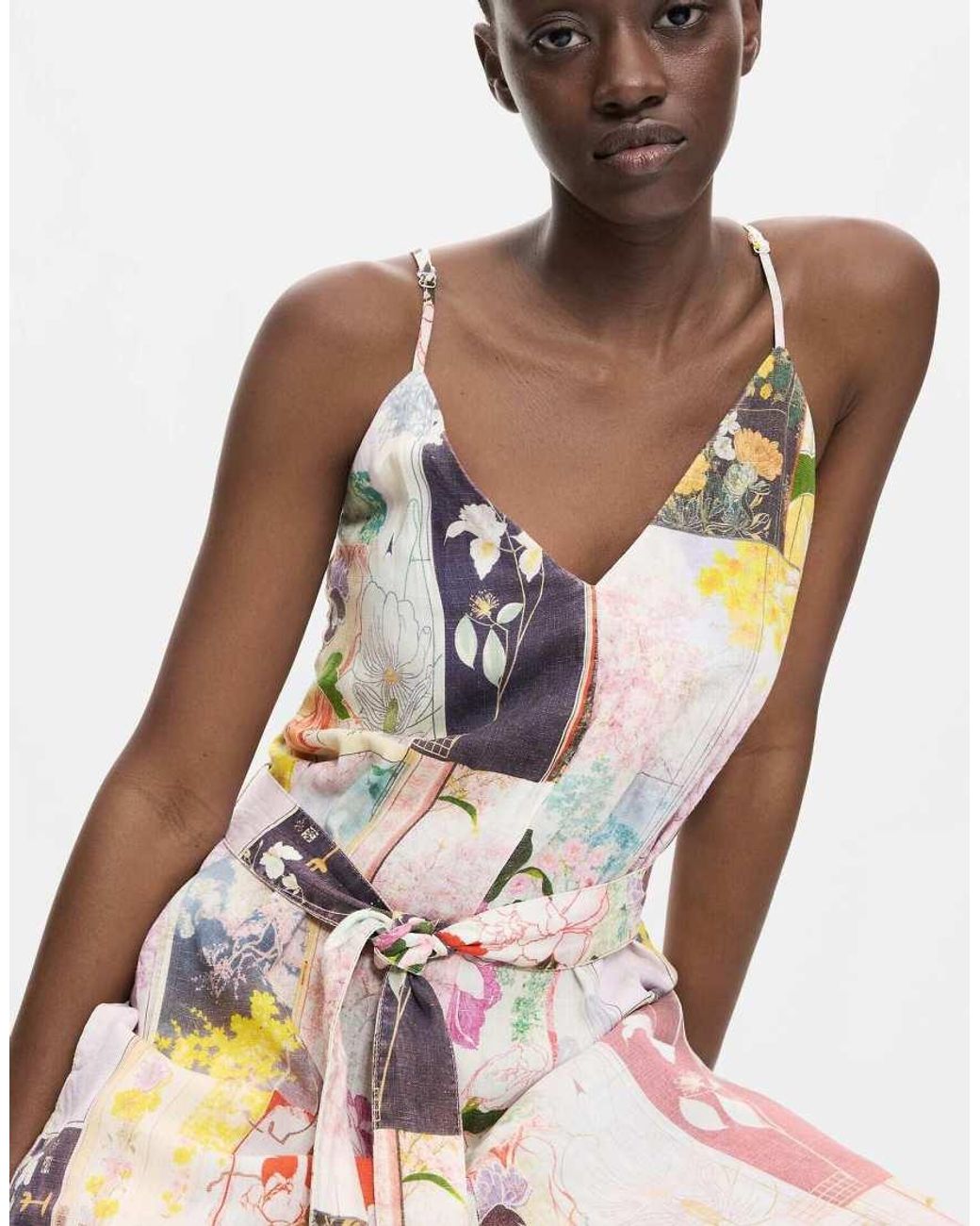 Desigual White Printed Long Jumpsuit