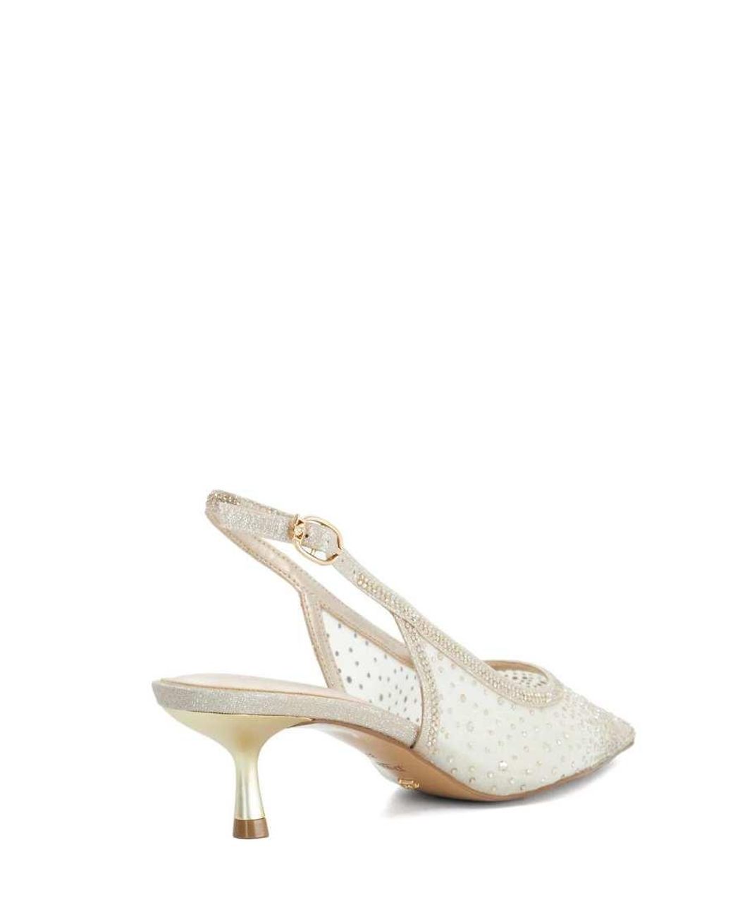 Dune White Cirelle Slingbacks