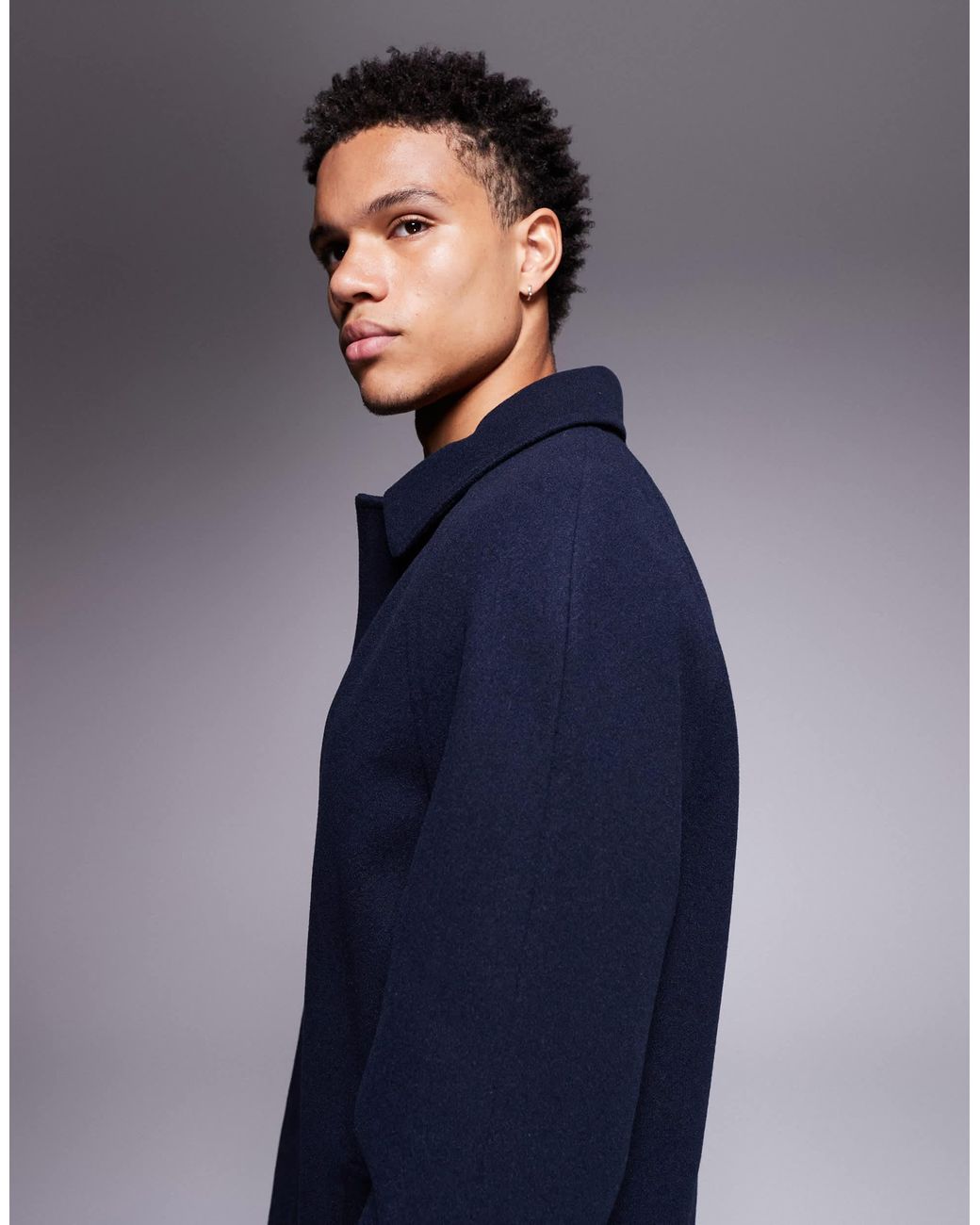ASOS Blue Wool-mix Coat for men