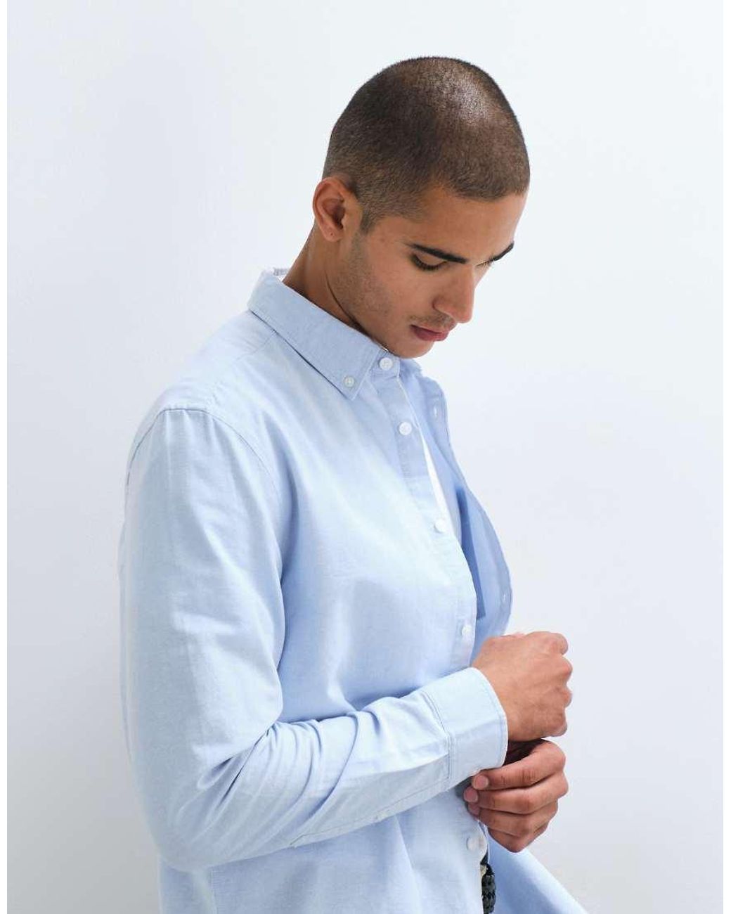 ASOS Blue Regular Fit Oxford Shirt for men