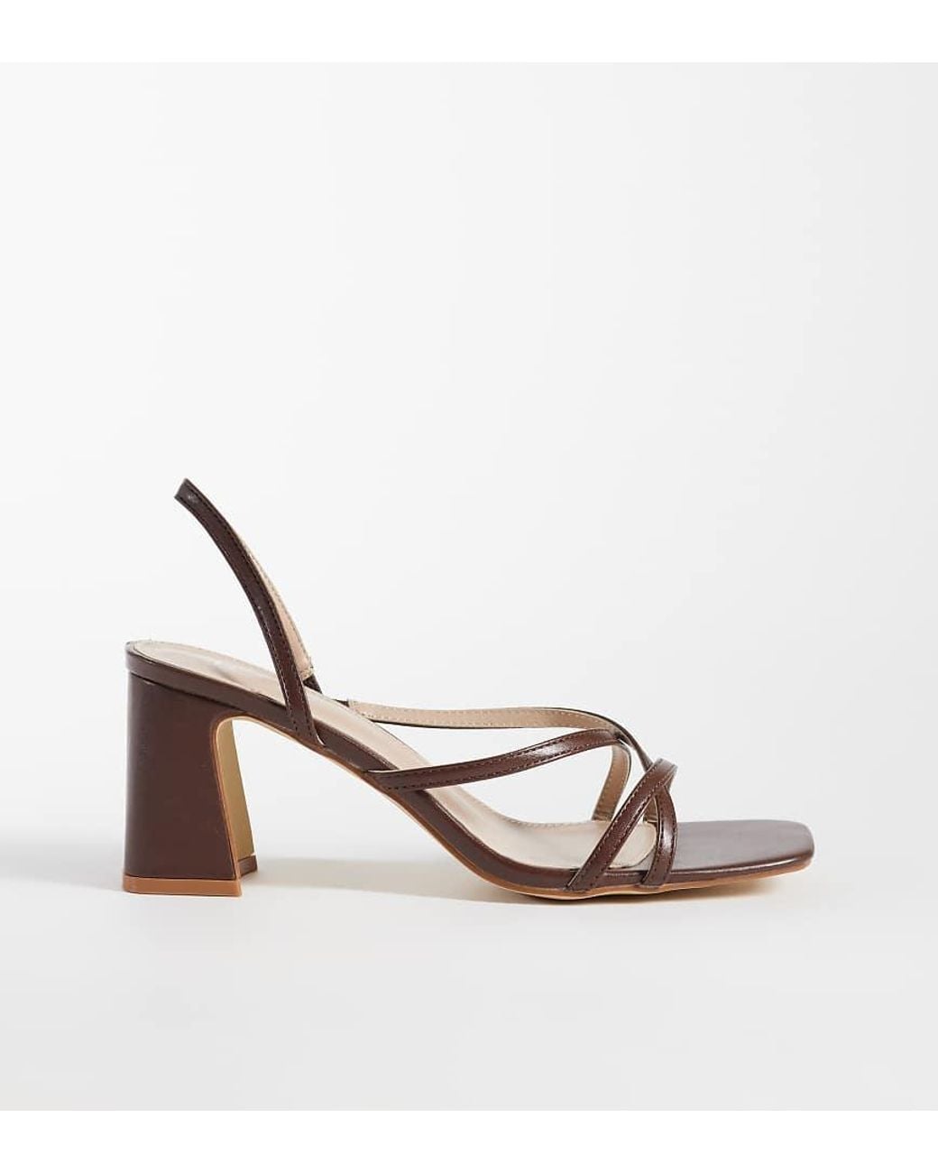Raid Wide Fit Metallic Aspyn Strappy Heeled Block Sandals