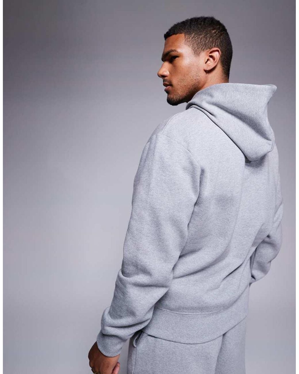 ASOS Blue Premium Heavyweight Oversized Hoodie 400gsm for men