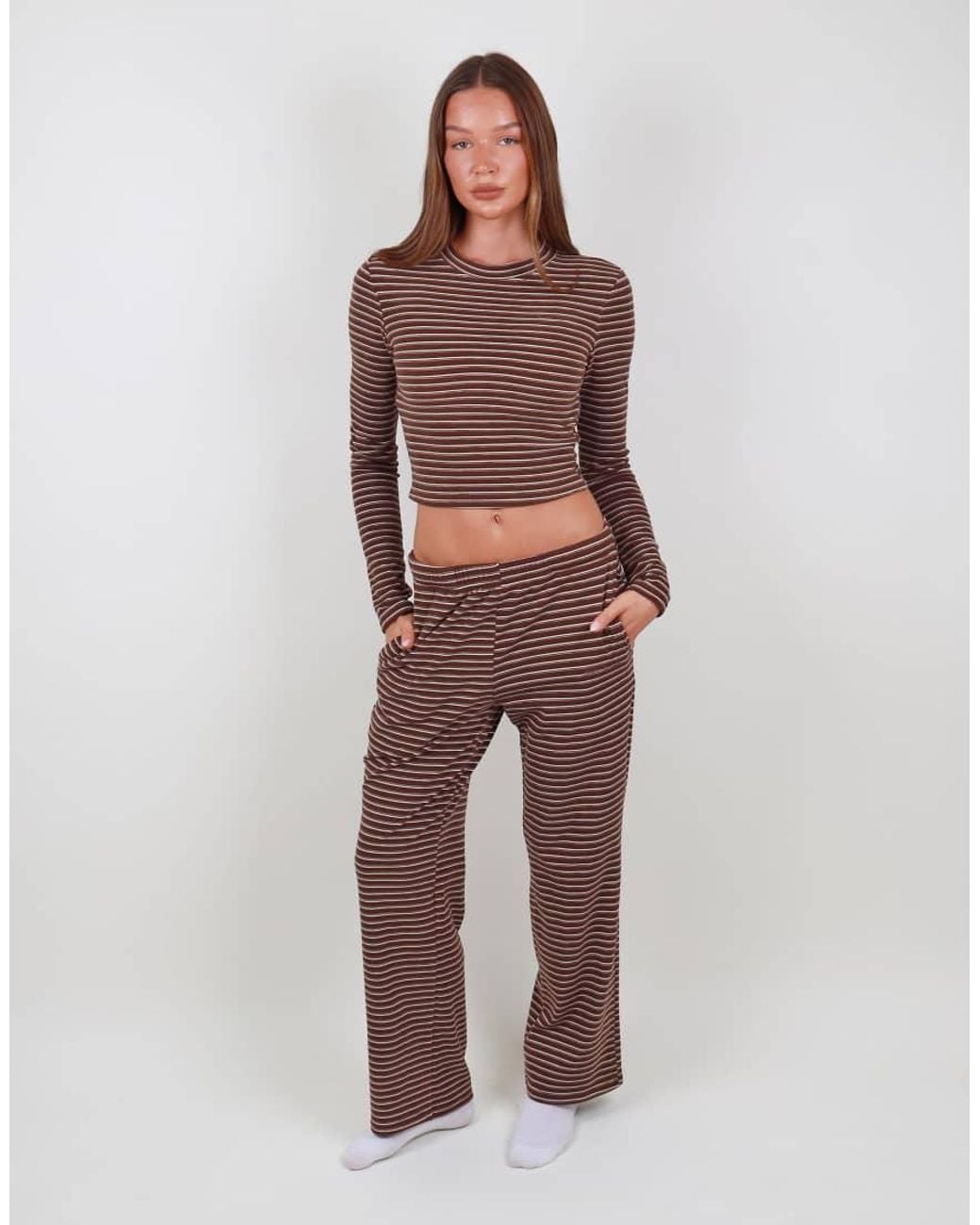 SIMMI Red Super Soft Stripe Long Sleeve T-Shirt